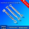 Fecho rotativo de aço inoxidável 304 de alta resistência, mandíbula aberta durável, tensor de corda ajustável com fivela de olhal