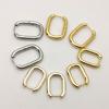 Pendientes Rectangulares de Color Dorado Real 18K que Conservan el Color Clips Geométricos para Orejas Pendientes DIY Accesorios de Joyería Hebillas de Oreja Simples Europeas y Americanas