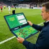 Tablero táctico de fútbol plegable de cuero, tablero de mando para entrenamiento de entrenadores, tablero táctico magnético para partidos, escribible y borrable