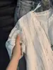 Camiseta de verano para hombre, de manga corta, cuello redondo, con textura de corteza, moderna, de alta gama, de seda de hielo, holgada, casual, de secado rápido, manga tres cuartos