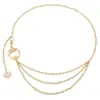 Cadena de Cintura Elegante de Metal con Girasol para Mujer de Comercio Exterior, Accesorio de Cintura Ajustable para Vestido, Cinturón de Cadena Multicapa de Gama Alta