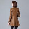 Kafandidi 2024 Otoño Nueva Chaqueta de Cuero Chaqueta de Cuero para Mujer Chaqueta de Cuero para Mujer Ajuste Entallado Parche Adelgazante Talla Grande Más Fácil de Combinar