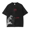 Camiseta Manga Curta Gola Redonda Y2K Roupas Masculinas Novidades