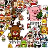 Compra directa transfronteriza de 50 pegatinas navideñas lindas de animales coreanos para mascotas, adorables materiales de decoración festiva para agendas, pegatinas impermeables