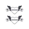 Amazon AliExpress Corrente de Amor Piercing de Mamilo Aço Inoxidável Preto Unha de Mamilo Coração de Pêssego Joia de Piercing Venda Direta da Fábrica