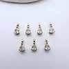 Pingente de Gota d'Água Banhado a Ouro Cobre que Preserva a Cor com Zircônia Incrustada Pingente Pequeno Material para Joias Artesanais DIY Pulseira Colar