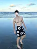 Shorts de Secado Rápido con Estampado de Flor de Kapok para Hombre, Sueltos Casuales Modernos Transpirables de Pierna Recta para Playa