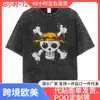 Camiseta para Hombre de Algodón Lavado Vintage Oversized Tee_Y