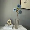 Manta Rosa Estampada com Flor Artificial Cappuccino Francês Luxo Acessível Flor de Mesa de Alto Padrão Decoração para Arranjo de Flores de Salão de Casamento