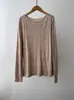 Camiseta para Mujer BORBOTIE 2026 Otoño/Invierno Nueva Mezcla de Cachemir y Lurex BC Top de Punto Hombros Descubiertos