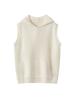 Suéter de cachemira pura para mujer, chaleco holgado sin mangas con capucha, suéter informal cálido, camisa básica para otoño e invierno