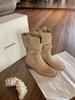Botas de Vaquero de Moda Vintage 2026 Otoño e Invierno Nuevo Estilo Botines Cortos de Tacón Grueso que Aumentan la Altura Botas Martin Arrugadas Botas de Montar Ajustadas