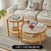 Mesa de café de vidrio estilo japonés con madera maciza y tejido de ratán, Set minimalista nórdico para sala de estar, Adecuado para apartamentos pequeños, Mesa auxiliar redonda