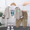 Traje de otoño para niño de comercio exterior abrigo nuevo ropa infantil para bebé estilo occidental conjunto de tres piezas de dibujos animados para primavera y otoño para niños