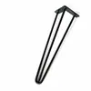 Estoque de fábrica móveis simples perna de mesa de metal perna de mesa preta perna de ferro perna de mesa em forma de U perna tipo grampo de cabelo