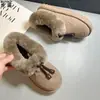 Botas de neve Sangpo com pele de ovelha integrada, femininas, de inverno, antiderrapantes, com forro de veludo espesso, quentes, sapatos de algodão grandes do Nordeste