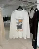 DestacadoCorriste 26 Estilo Nuevo de Principios de Otoño Algodón Lino Lavado Enzimático Termofusible Láser Estampado de Galgo Camiseta de Manga Larga