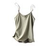 Camisola feminina íntima sexy plus size estilo desejo puro sem mangas casual para usar por baixo estilo celebridade da internet camisola de seda gelada cor nude
