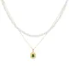Moda para el Trayecto Collares de Perlas en Capas para Mujer con Colgantes de Piedras Preciosas, Diseño de Nicho de Lujo Ligero con un Toque de Alta Gama, Accesorios Simples y Versátiles