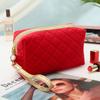 Bolsa de Almacenamiento para Madres de Gran Capacidad de Terciopelo Dorado Estilo Retro Elegante de Hong Kong con Neceser de Perlas Neceser Rombo