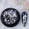 Fragmentos de Foil Dorado 2023 Nuevas Decoraciones para Uñas Estilo Japonés Set Fragmentos Plata Platino Polvo Fino Transfronterizo Cielo Estrellado Láser