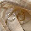 Anillo de plata de ley 925 de Corea del Sur con doble capa circular esmerilada para mujer, popular en Internet, joyería de plata sencilla para el dedo índice.