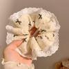 Dulce Liga para el Cabello Scrunchie para Mujeres, Satén de Alta Gama Estilo Coreano Versátil Cuerda para el Cabello, Suave Encaje Lunares Accesorio para el Cabello, Pañuelo Cuadrado para la Cabeza