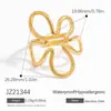 Anillo de Acero Inoxidable Transfronterizo Anillo de Girasol Flor de Sol Estilo Ins Corte Asimétrico Pulsera de Mariposa