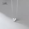 Colar de Prata S925 Nalan Feminino Estilo K Simples Pequeno Fresco Diamante Laço Joia de Pescoço Doce para Senhora D8217