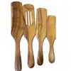 Madeira de acácia estilo europeu espátula de cabo longo teca utensílios de cozinha conjunto de cinco peças espátula para molho espátula para mexer salada espátula espátula de madeira