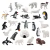 Set de 26 Piezas de Figuras de Animales del Ártico Figuras Realistas de PVC de Animales Polares Incluyendo Pingüinos Osos Polares Zorros Árticos Ballenas Morsa Más Miniatu