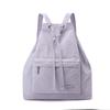 Transfronteiriço 2025 Moda Versátil Casual Simples Pequena Fresca Mochila para Estudantes Universitários Grande Capacidade Ultraleve Cordão Bolsa Feminina