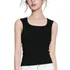 Camiseta sin mangas B-Fit de tirantes anchos para mujer con almohadillas en el pecho, Adecuada para usar en verano, Se puede usar como capa exterior o como capa base, Oculta los rollitos de los lados
