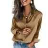 Camisa de Satén para Mujer Primavera y Otoño 2026, Camisa de Manga Larga Imitación Seda tipo Satén, Nueva Prenda Superior Femenina Estilo Europeo y Americano Transfronteriza