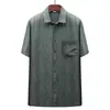 Roupa Tang Xiangyun de Fio Masculina Manga Curta Seda de Amora Chinesa Masculina Roupa de Verão 2023 Camisa para Pessoas de Meia-Idade e Idosos Roupa de Pai