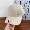 Boné de Baseball com Laço de Strass Estilo Coreano Ins Feminino Doce Novo Outono e Inverno Versátil Casual Quente com Aba