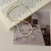Estilo Tiktok e Taobao Mesmo Estilo Dopamina Fresco e Doce Colar com Pingente de Flor Coração Camadas de Contas Versátil Corrente para Clavícula