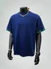 Camiseta Masculina de Manga Curta Estilo Verão Americano Marca Tendência Estilo Hong Kong Gola Redonda Simples Casual Solta Versátil Top Moda Masculina Tendência