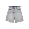 Shorts Jeans Rasgados Lavados Desgastados Tendência Retro Estilo Americano para Homens, Verão Casual Largo de Perna Larga Comprimento até o Joelho