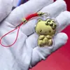 Chaveiro Banhado a Ouro Mini Gato KT Gato da Sorte Celular Desenho Animado Pingente de Bolsa Evento Empresarial Presente Atacado