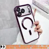 Adequado para Capa de Celular Iphone18Pro, Capa Transparente Magnética Galvanizada com Película de Lente Embutida, Capa Protetora de Cobertura Total Apple 17