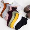 Calcetines cortos de moda dulces de color algodón de azúcar con orejas de madera, directos de fábrica, 10 colores para otoño e invierno, calcetines para mujer