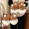 Gorro de chef de dibujos animados con diseño de marmota, pantuflas de algodón con forro polar y engrosadas, unisex, para otoño e invierno, pantuflas cálidas para interiores, pantuflas peludas para parejas