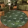 Cadeira de Computador para Sala de Estar Estilo Medieval Verde Tapete Redondo à Prova d'Água e Resistente a Manchas Cadeira Maquiagem para Vestiário Almofada com Acabamento de Luxo