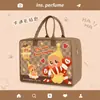 Bolsa de Viagem para Volta às Aulas Armazenamento Grande Capacidade Desenho Animado Fofa Bolsa de Armazenamento Bolsa de Viagem Infantil com Rodinhas Bolsa de Feltro Portátil