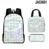 Mochila escolar con diseño de perro canela y orejas grandes de Sanrio, bolsa para el almuerzo para niños, estuche para lápices, juego de tres piezas