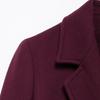Ropa de mujer de estilo europeo y americano transfronteriza al por mayor otoño e invierno nuevo simple color sólido comodín doble botonadura suelto abrigo largo