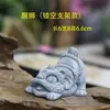Estatueta de Leãozinho Feliz com Pedra Azul Imitação para Jardinagem, Arranjo de Flores, Micro paisagismo de Aquário, Ornamento de Leão de Vento Estilo Chinês