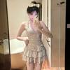 Traje de Baño sin Espalda para Mujer Retro Polo Vestido Dulce para Aguas Termales Conservador Adelgazante Cubre Vientre Cuerpo Deseo Puro Nuevo Traje de Baño