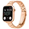 Adecuado para Apple Watch Ultra Correa de Acero Inoxidable de Tres Eslabones Apple 9/10/11 Correa de Reloj de Tres Eslabones